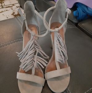 Fringe Gray Suede Mossimo Heels